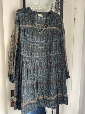 WRAP London Blue Patterned Boho Tunic Dress